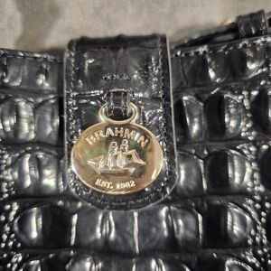 Brahmin Black Crocodile Embossed Bag